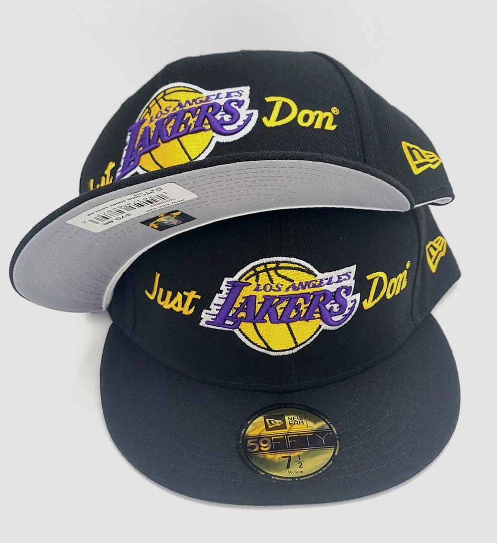 New Era Just Don Los Angeles Lakers 59FIFTY NBA Fitted Cap 7 1/2 Black/Gold NEW